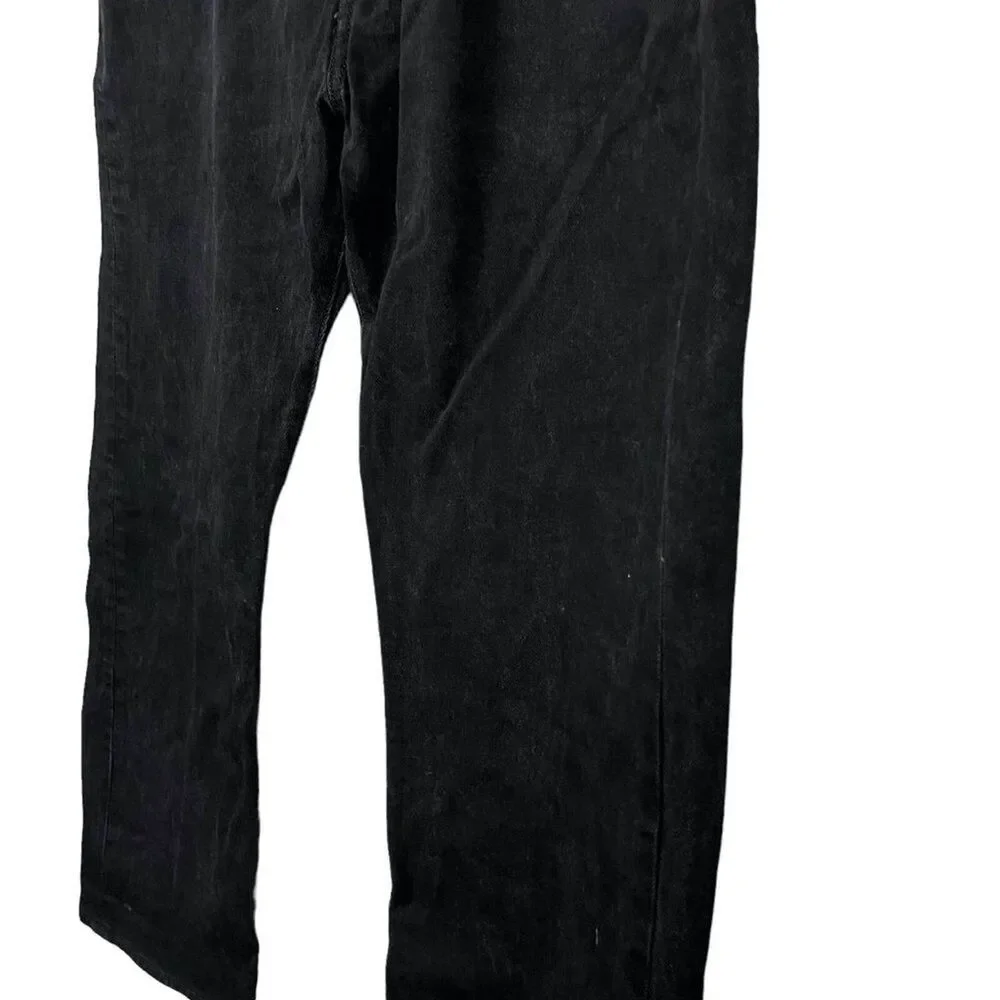 Levis Levi Strauss 501 Mens Black Button Fly Red Tab Straight Leg Jeans 40 x 30